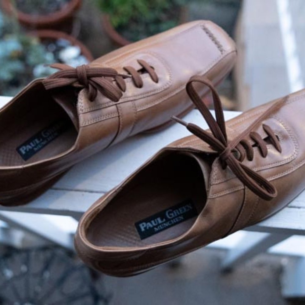 Paul Green Munchen Made in Austria Tan Leather Athletic Shoes womens 8M